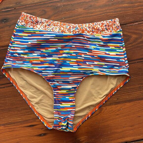 Liberty of London long line hi rise multi-print bikini swimsuit sz S - Picture 6 of 8